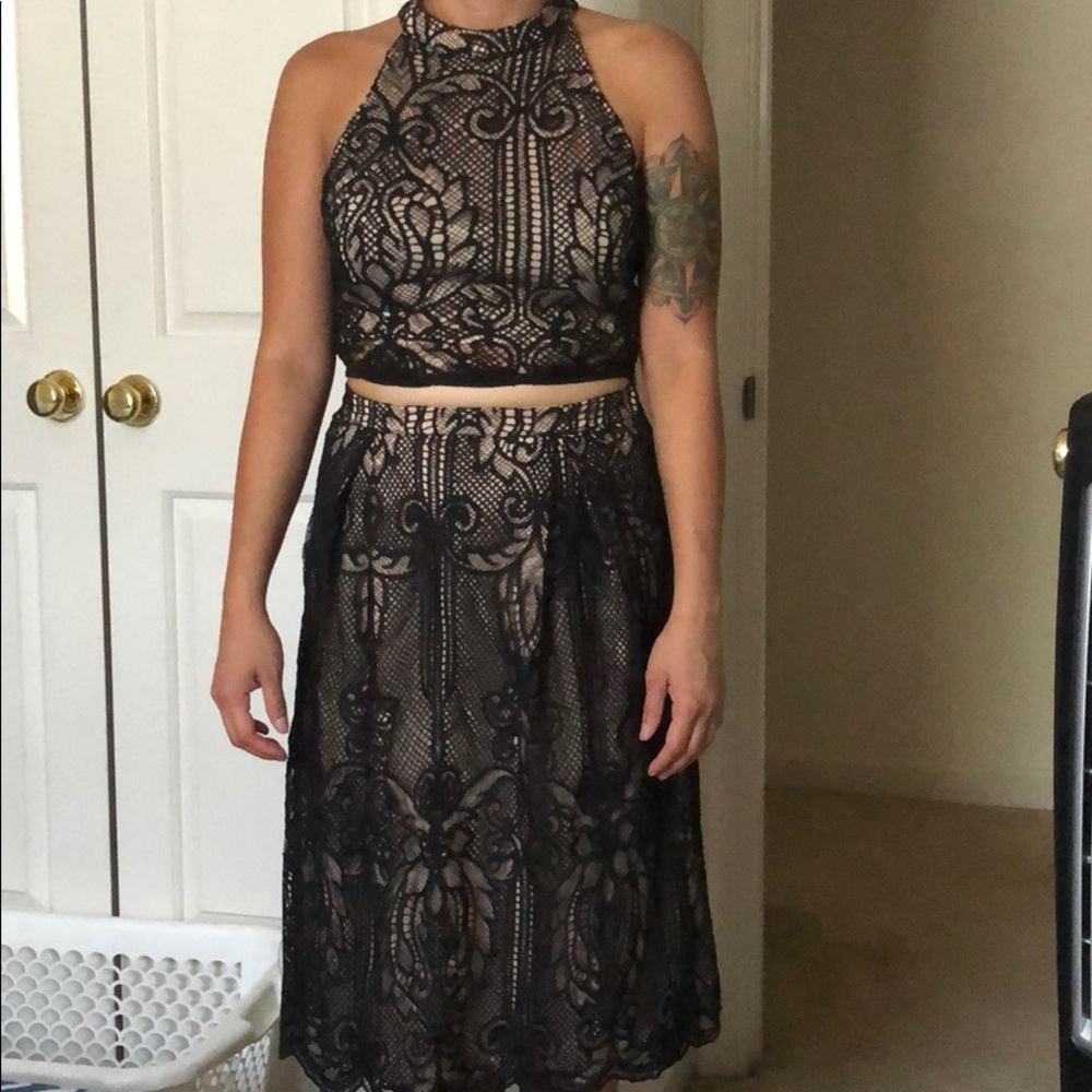 Two piece outfit.